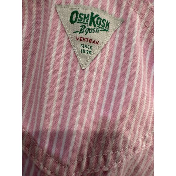 Vintage OshKosh Overalls Pink & White Stripe Size 5 Vestbak Family Photos - Picture 12 of 12